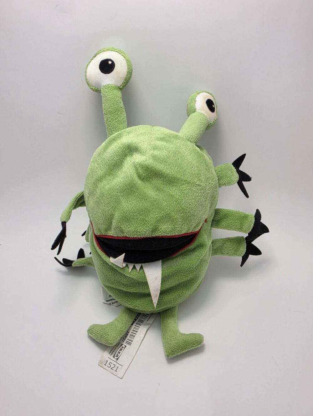 IKEA Sagoskatt Green Alien Monster Hand Puppet Plush Retired (10 inch)